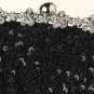 Black with Black Sequin Evening Bag 325 with Silver Frame & Shoulder Strap