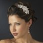Silver Clear Rhinestone Floral Side Accented Bridal Side Accented Headband Headpiece 1772