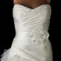 Silver Flower Austrian Crystal & Pearl Bridal Sash Belt 115
