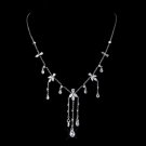 Silver Clear CZ & Swarovski Crystal Drop Necklace 9953
