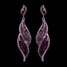 Silver Amethyst Rhinestone Dangle Bridal Earrings 9252