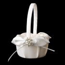Flower Girl Basket 17 with Antique Silver Marquise Crystal & Pearl Brooch 118