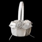Flower Girl Basket 17 with Antique Clear Crystal Brooch 13