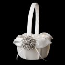 Flower Girl Basket 17 with Silver Clear Floral Starfish Brooch 15