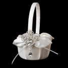 Flower Girl Basket 17 with Dangling Pear & Marquise Crystal Brooch 44