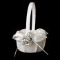 Flower Girl Basket 17 with Silver Clear Princess & Pear Crystal Brooch 84
