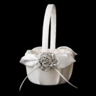 Flower Girl Basket 17 with Crystal & Rhinestone Flower Brooch 86