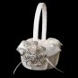 Flower Girl Basket 17 with Silver AB Crystal & Rhinestone Floral Brooch 8779