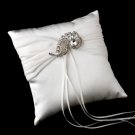 Ring Pillow 11 with Silver Clear Swirl Brooch 112