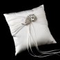 Ring Pillow 11 with Silver Clear Swirl Brooch 112