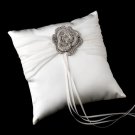 Ring Pillow 11 with Antique Clear Floral Brooch 113