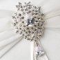 Ring Pillow 11 with Silver Clear Dangle Pear Brooch 3438