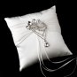 Ring Pillow 11 with Antique Silver Clear Pear Crystal Brooch 45