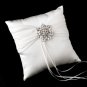 Ring Pillow 11 with Silver Clear Crystal Floral Star Brooch 63