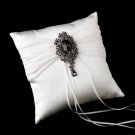 Ring Pillow 11 with Silver Clear Crystal Leaf Brooch 81