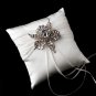 Ring Pillow 11 with Silver Clear Light Pink Flower Brooch 82
