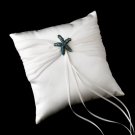 Ring Pillow 11 with Silver Green AB/Silver Clear Beach Starfish Brooch 90