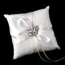 Ring Pillow 17 with Silver Clear Butterfly Brooch 111