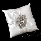 Ring Pillow 17 with Silver Clear Crystal Leaf Brooch 129