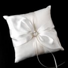 Ring Pillow 17 with Silver Clear Heart Brooch 30022