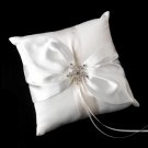 Ring Pillow 17 with Silver Clear Winter Snowflake Brooch 30326