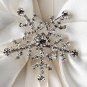 Ring Pillow 17 with Silver Clear Winter Snowflake Brooch 30326