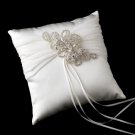 Ring Pillow 11 with Silver Clear Floral Swirl Crystal Brooch 43