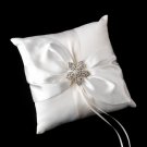Ring Pillow 17 with Silver Clear Floral Starfish Brooch 3174