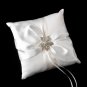 Ring Pillow 17 with Silver Clear Floral Starfish Brooch 3174
