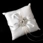 Ring Pillow 17 with Silver Clear Princess & Pear Crystal Brooch 84