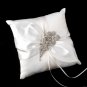 Ring Pillow 17 with Silver Clear Vintage Flower Brooch 85