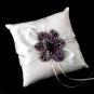 Ring Pillow 17 with Silver Amethyst Marquise Crystal & Rhinestone Brooch 8798