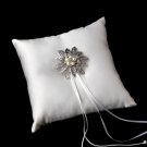 Ring Pillow 9 with Antique Silver Vintage Floral Crystal & Pearl Brooch 38