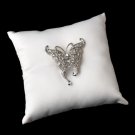 Ring Pillow 9 with Silver Clear Butterfly Brooch 74