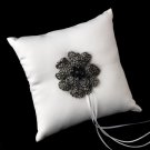Ring Pillow 9 with Crystal & Rhinestone Floral Brooch 8779