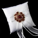 Ring Pillow 90 with Crystal & Rhinestone Floral Brooch 8779