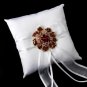 Ring Pillow 90 with Crystal & Rhinestone Floral Brooch 8779