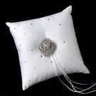 Ring Pillow 92 with Antique Silver Clear Swirl Brooch 116