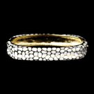 Gold with White Enamel Bangle Fashion Bracelet 6108
