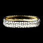 Gold with White Enamel Bangle Fashion Bracelet 6108