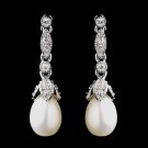 Antique Rhodium Silver Freshwater Pearl Bridal Earrings 8900