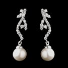 Antique Silver Diamond White CZ Earrings 8907