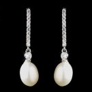 Antique Silver Ivory Freshwater Pearl Earrings 8908