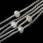 Antique Silver Clear 5 Row Pave Ball CZ Bridal Bracelet 3353