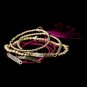 Gold Fuchsia Tassel Fashion "Memories for Eternity" Bracelet 8818