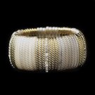 Golden Rhinestone Majestic Fashion Cuff Stretch Bracelet 8830