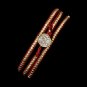 Red Studded Bohemian Wrap Bracelet with Rhinestone Adornment 8862