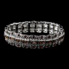 Silver Brown Rhinestone Stretch Bracelet 80380