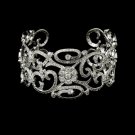 Silver Floral Bangle Bracelet 8101
