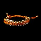 Gold Orange Fashion Braided Bracelet 8860